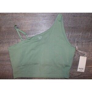 Mate the Label Organic Stretch One Shoulder Tank Size XL NWT $78 KIWI‎ GREEN